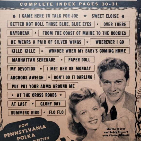 National Song Magazine Radio Stage Screen November 1942 Music 32 Page News Stage - Picture 10 of 11